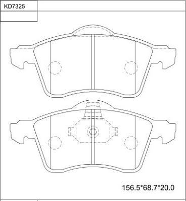 Asimco KD7325 - Гальмівні колодки, дискові гальма autozip.com.ua