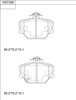 Asimco KD7328 - Гальмівні колодки, дискові гальма autozip.com.ua