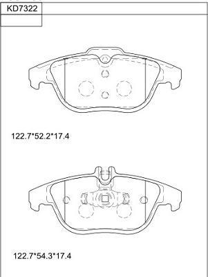 Asimco KD7322 - Гальмівні колодки, дискові гальма autozip.com.ua