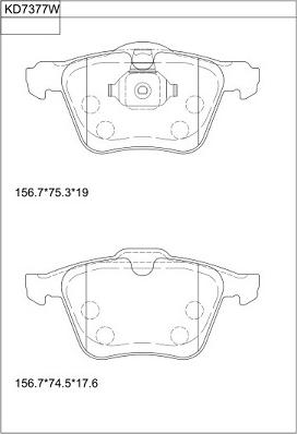 Asimco KD7377W - Гальмівні колодки, дискові гальма autozip.com.ua