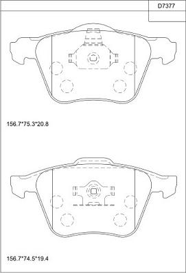 Asimco KD7377 - Гальмівні колодки, дискові гальма autozip.com.ua