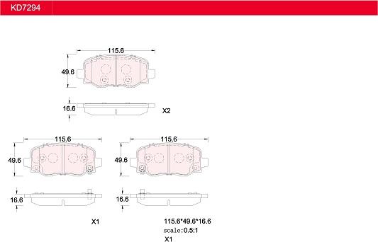 Asimco KD7294 - Гальмівні колодки, дискові гальма autozip.com.ua