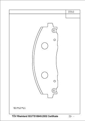 Asimco KD7243 - Гальмівні колодки, дискові гальма autozip.com.ua