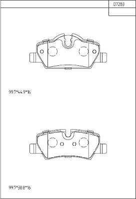 Asimco KD7283 - Гальмівні колодки, дискові гальма autozip.com.ua