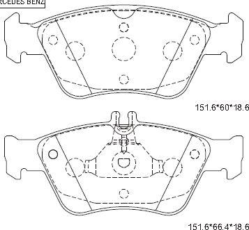 Asimco KD7746 - Гальмівні колодки, дискові гальма autozip.com.ua