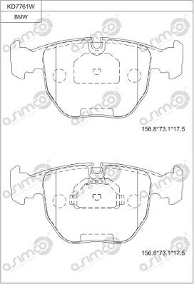 Asimco KD7761W - Гальмівні колодки, дискові гальма autozip.com.ua