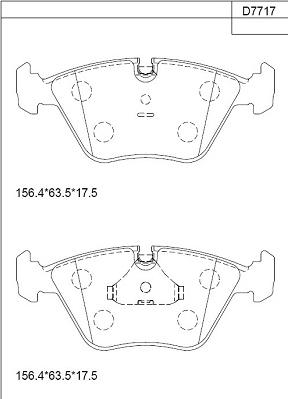 Asimco KD7717 - Гальмівні колодки, дискові гальма autozip.com.ua