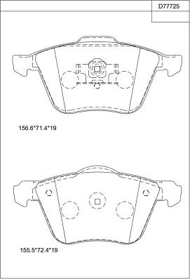 Asimco KD77725 - Гальмівні колодки, дискові гальма autozip.com.ua