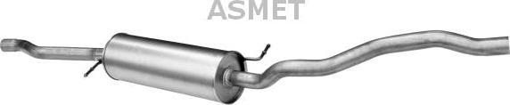 Asmet 03.098 - Середній глушник вихлопних газів autozip.com.ua