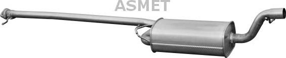 Asmet 07.154 - Середній глушник вихлопних газів autozip.com.ua