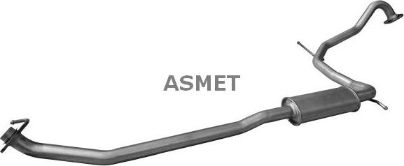 Asmet 13.033 - Середній глушник вихлопних газів autozip.com.ua