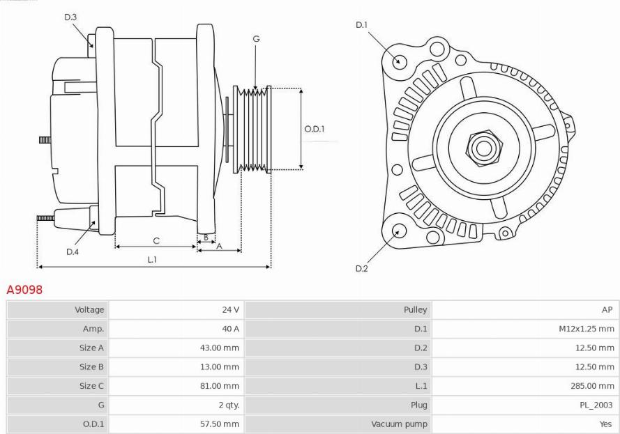 AS-PL A9098 - Генератор autozip.com.ua