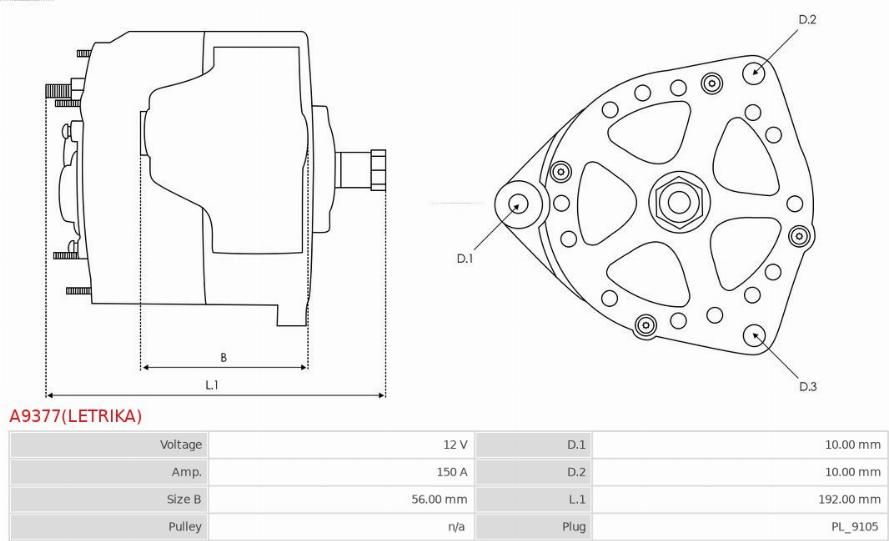 AS-PL A9377(LETRIKA) - Генератор autozip.com.ua