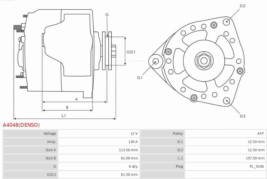 AS-PL A4048(DENSO) - Генератор autozip.com.ua