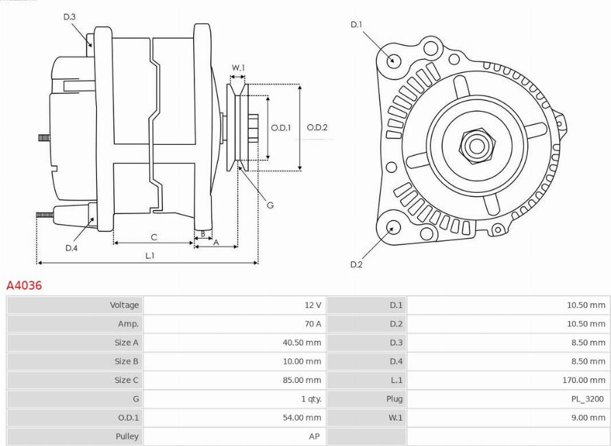 AS-PL A4036 - Генератор autozip.com.ua