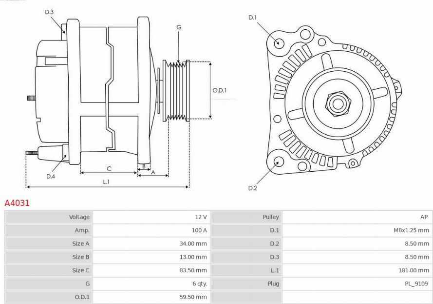 AS-PL A4031 - Генератор autozip.com.ua