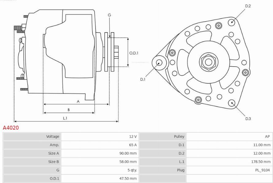 AS-PL A4020 - Генератор autozip.com.ua