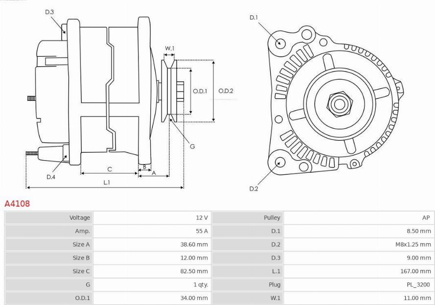 AS-PL A4108 - Генератор autozip.com.ua