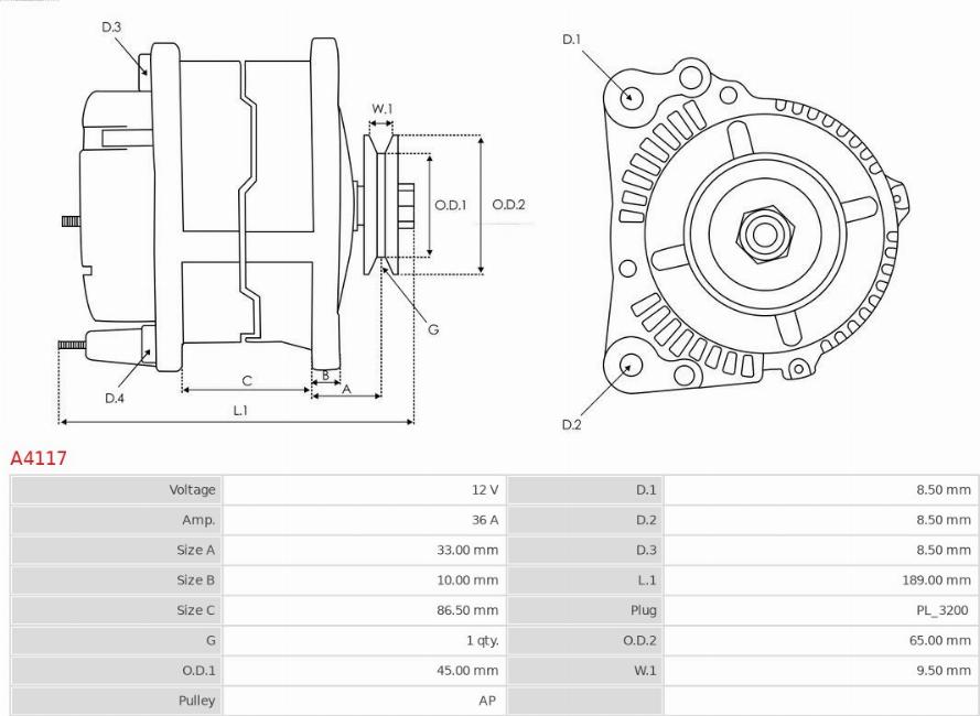 AS-PL A4117 - Генератор autozip.com.ua