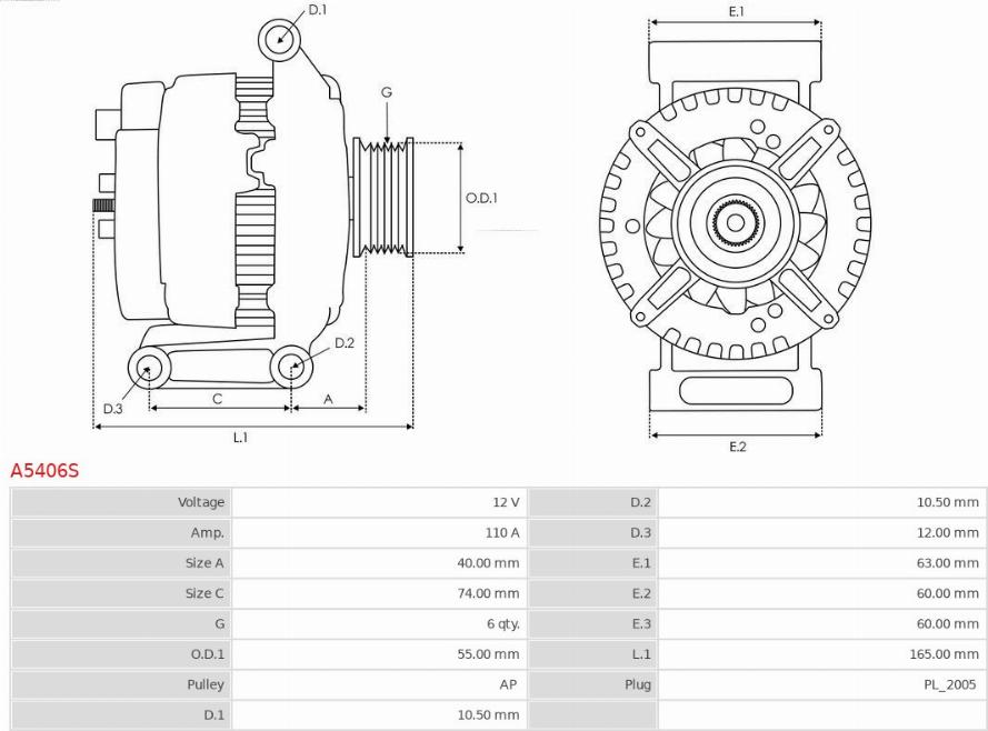 AS-PL A5406S - Генератор autozip.com.ua