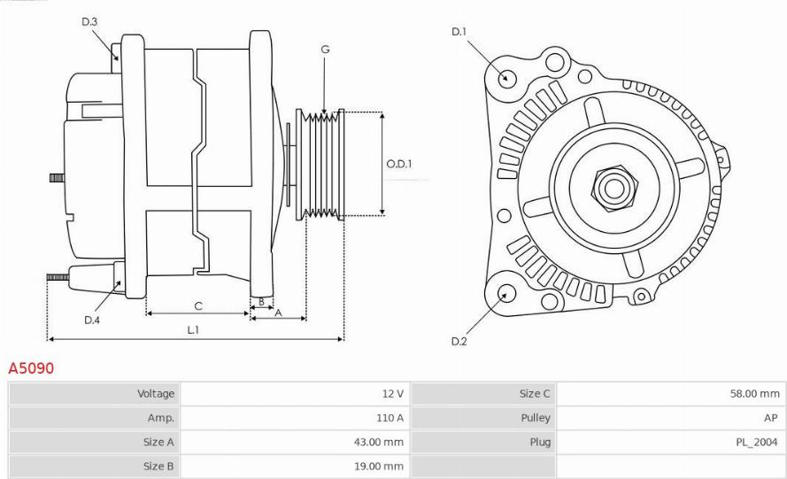 AS-PL A5090 - Генератор autozip.com.ua