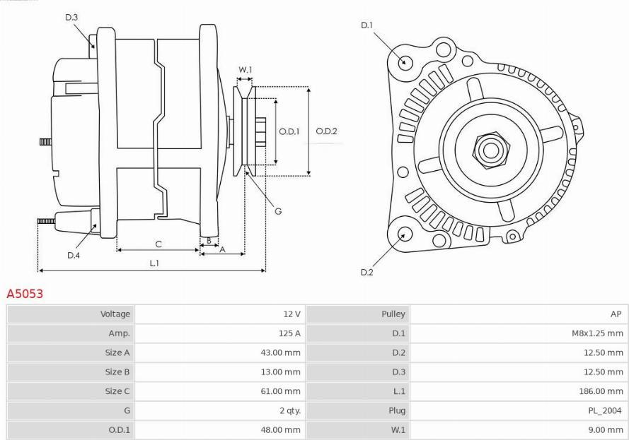 AS-PL A5053 - Генератор autozip.com.ua