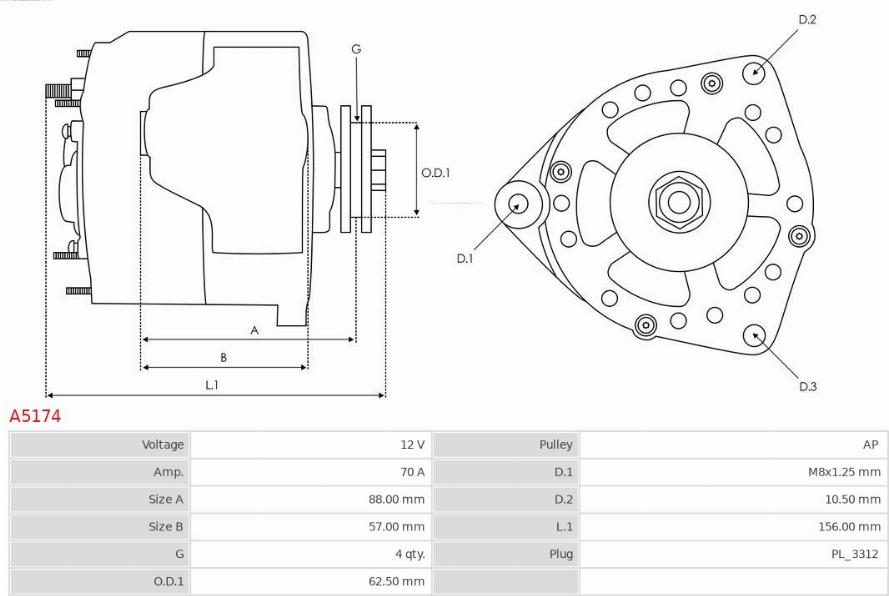 AS-PL A5174 - Генератор autozip.com.ua