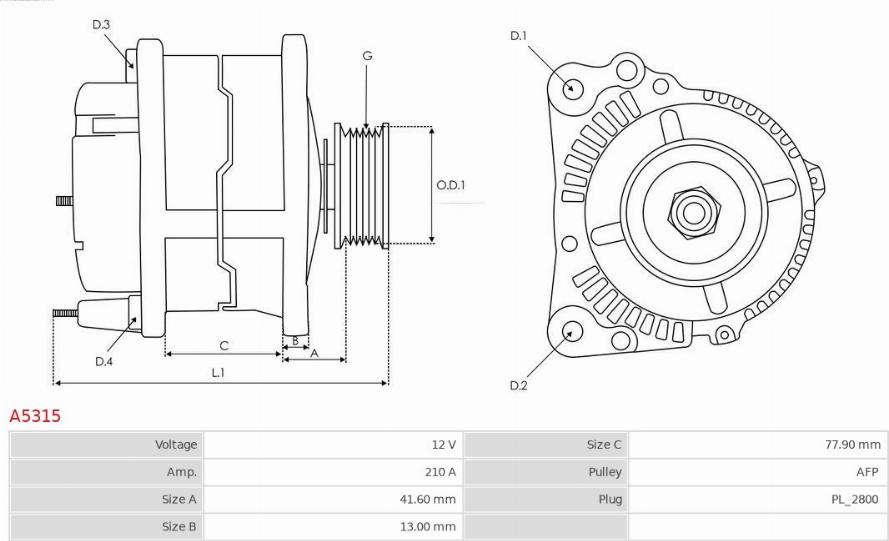 AS-PL A5315 - Генератор autozip.com.ua