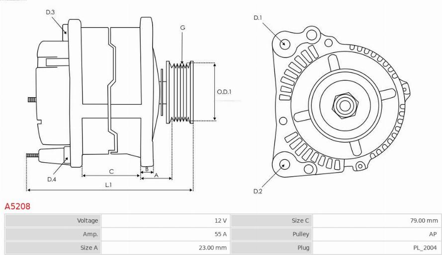 AS-PL A5208 - Генератор autozip.com.ua