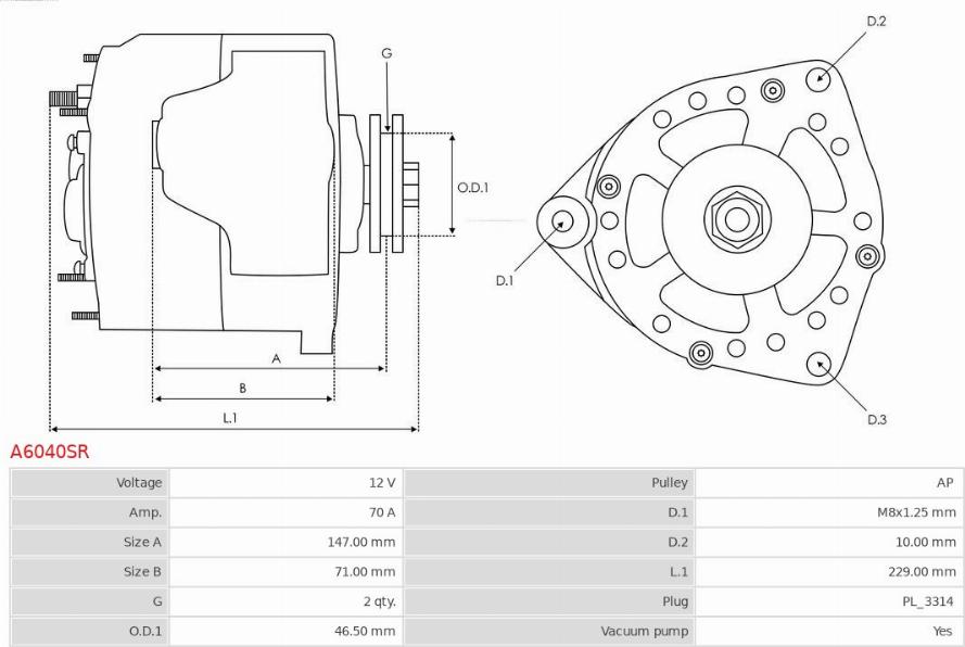 AS-PL A6040SR - Генератор autozip.com.ua