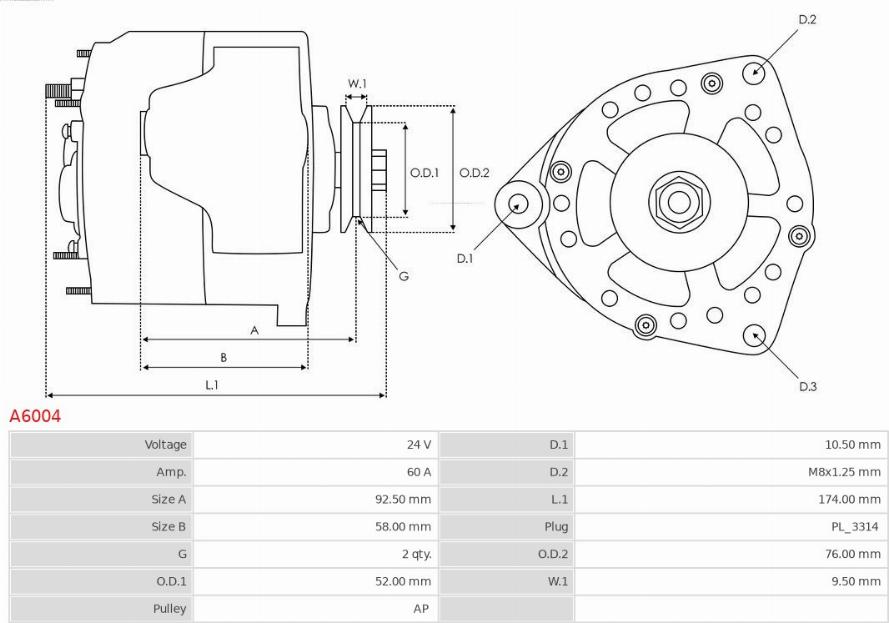 AS-PL A6004 - Генератор autozip.com.ua