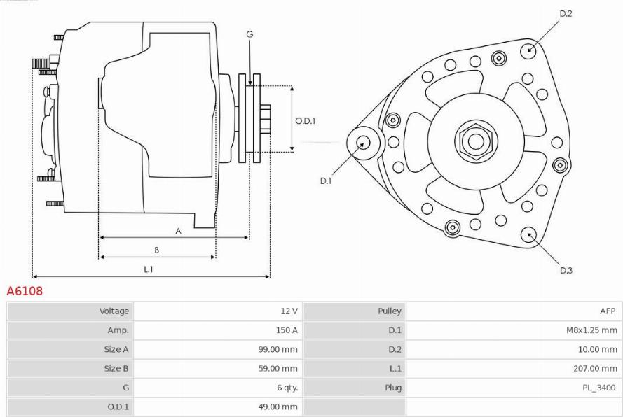 AS-PL A6108 - Генератор autozip.com.ua