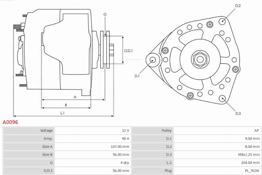 AS-PL A0096 - Генератор autozip.com.ua