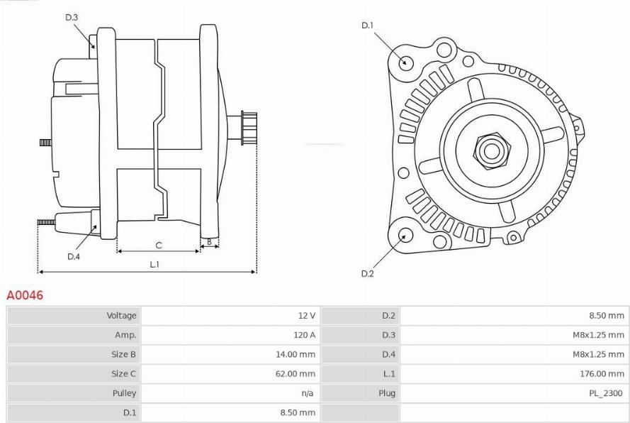 AS-PL A0046 - Генератор autozip.com.ua