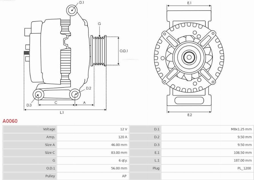 AS-PL A0060 - Генератор autozip.com.ua
