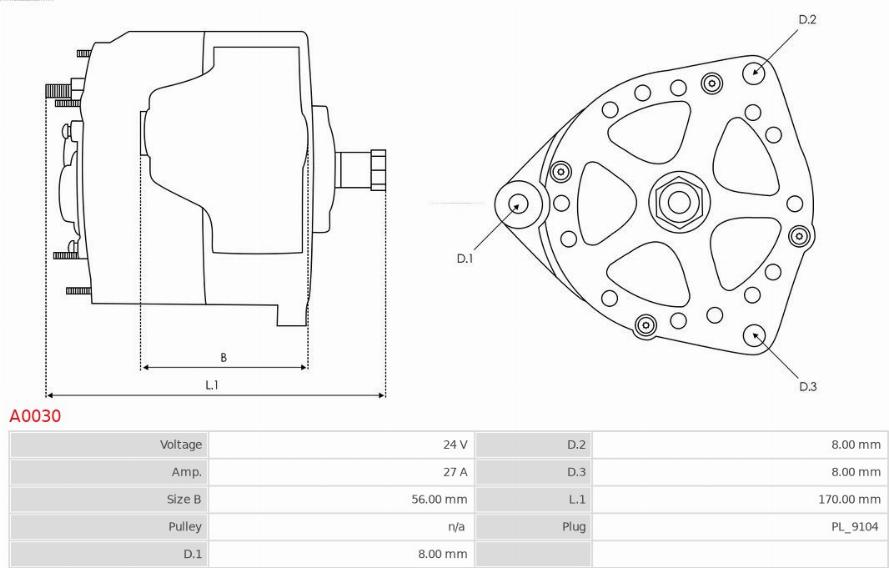 AS-PL A0030 - Генератор autozip.com.ua