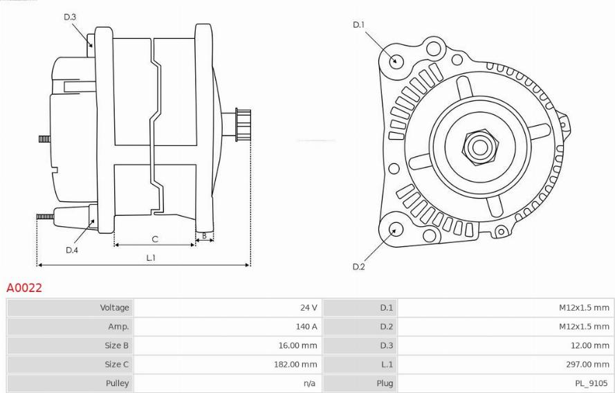 AS-PL A0022 - Генератор autozip.com.ua