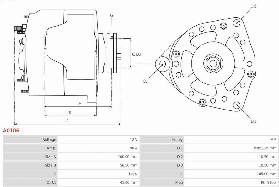 AS-PL A0106 - Генератор autozip.com.ua