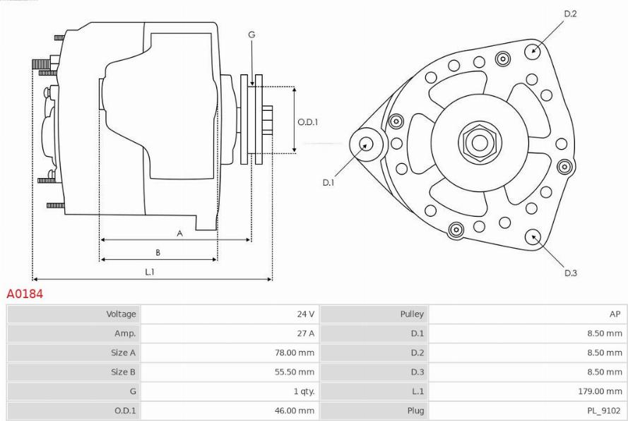 AS-PL A0184 - Генератор autozip.com.ua