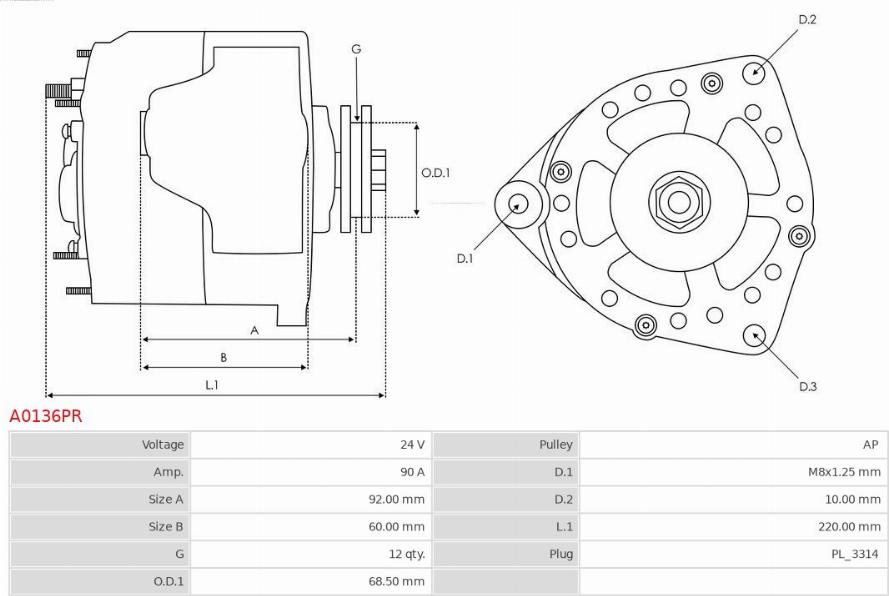 AS-PL A0136PR - Генератор autozip.com.ua