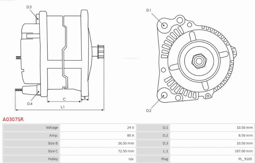 AS-PL A0307SR - Генератор autozip.com.ua