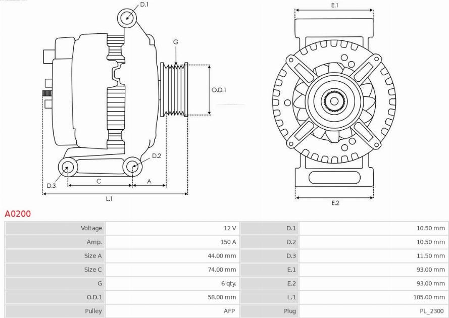 AS-PL A0200 - Генератор autozip.com.ua