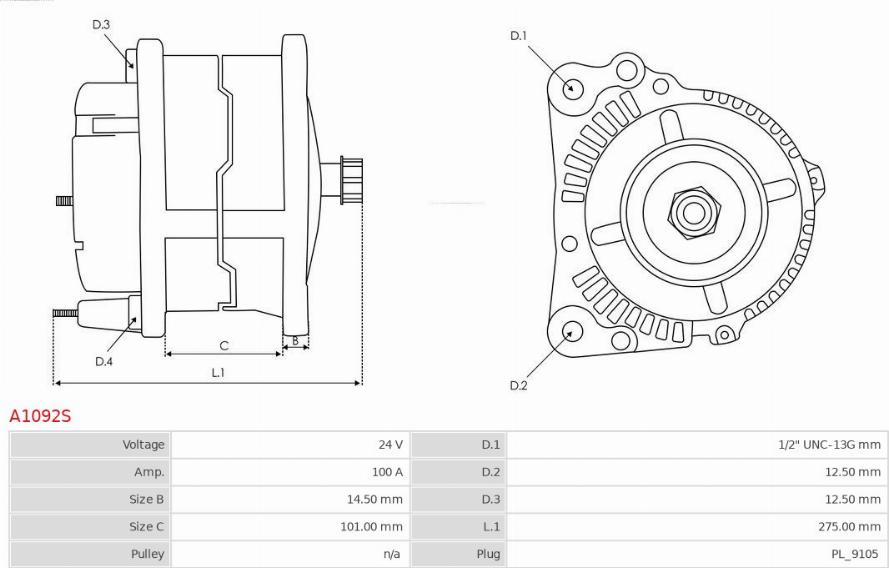 AS-PL A1092S - Генератор autozip.com.ua