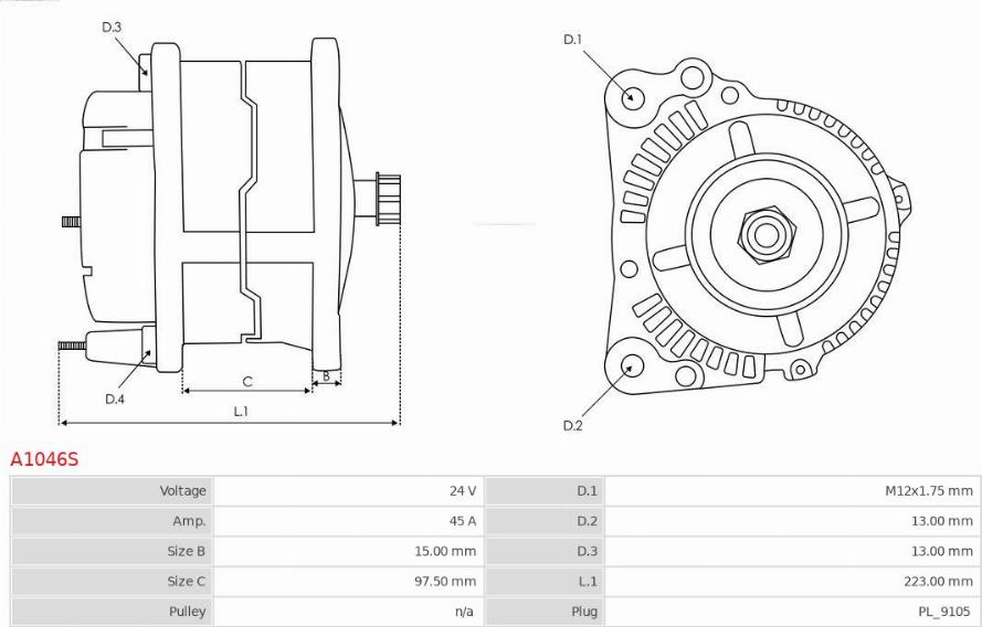 AS-PL A1046S - Генератор autozip.com.ua