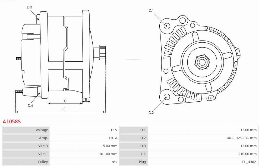 AS-PL A1058S - Генератор autozip.com.ua