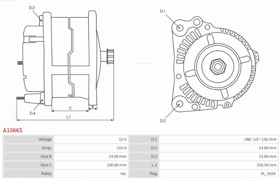 AS-PL A1066S - Генератор autozip.com.ua