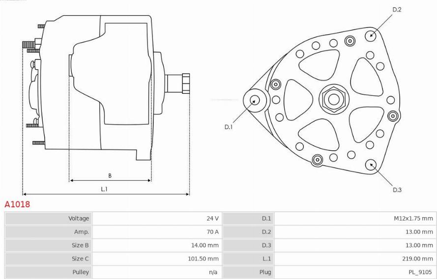 AS-PL A1018 - Генератор autozip.com.ua