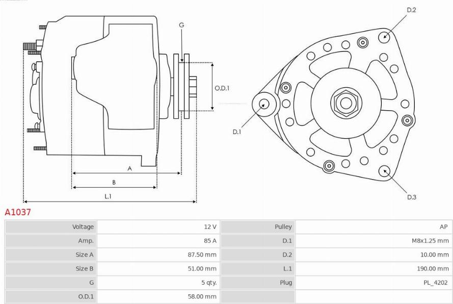 AS-PL A1037 - Генератор autozip.com.ua
