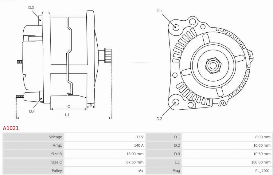 AS-PL A1021 - Генератор autozip.com.ua