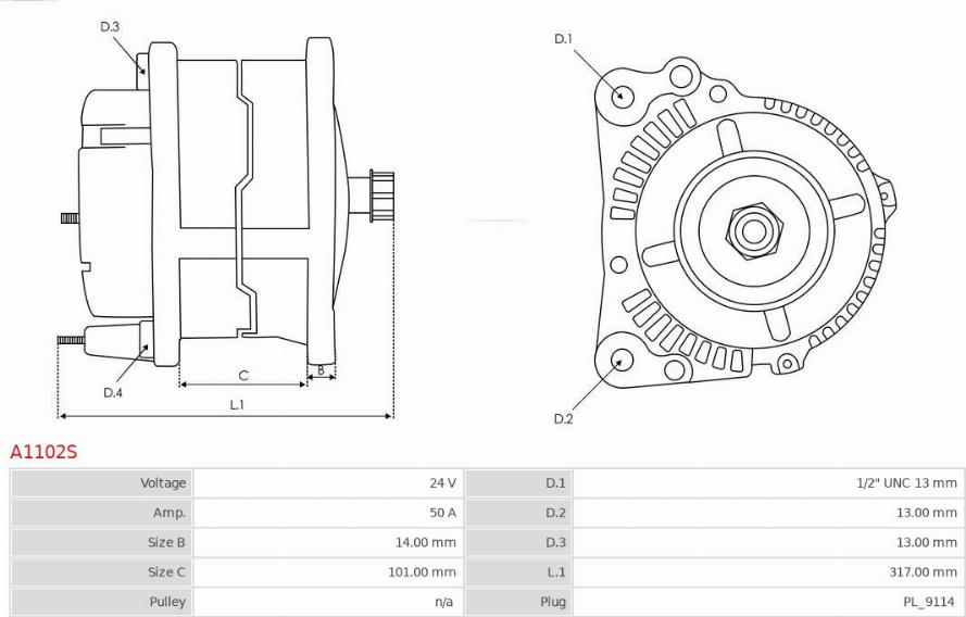 AS-PL A1102S - Генератор autozip.com.ua